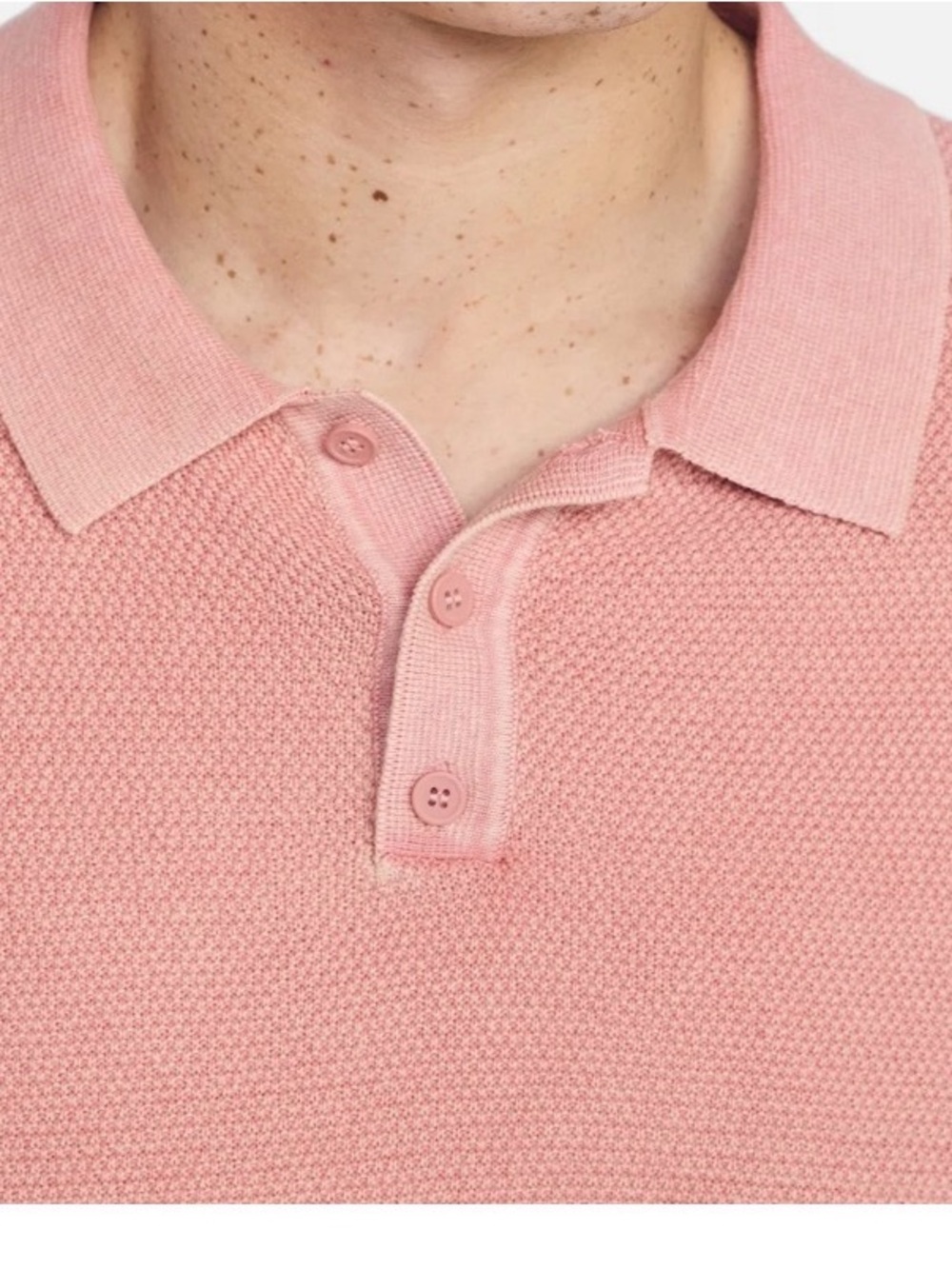 No Boundaries Men's Dusty Pink Knit Polo